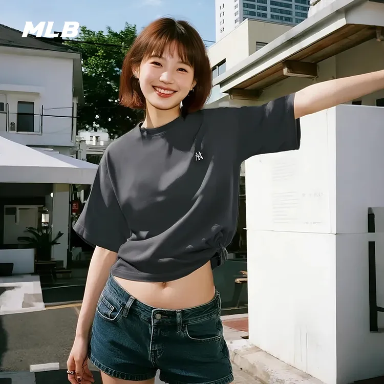 MLB官方 男女情侣潮流纯色短袖休闲宽松百搭T恤25夏季新款TSB61