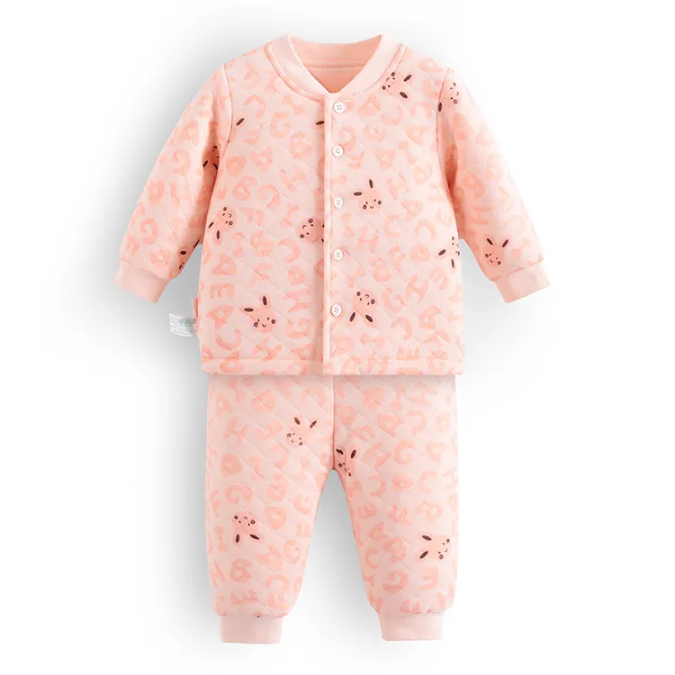 哥比兔微瑕婴儿秋冬套装儿童内衣纯棉居家服罗纹睡衣打底衫秋裤