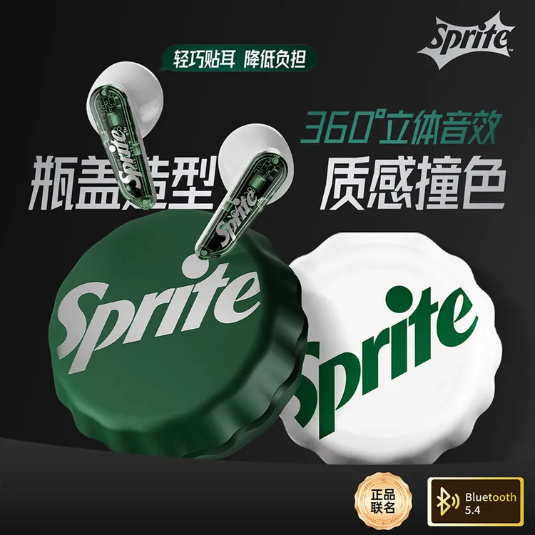 COCA COLA/可口可乐雪碧创意瓶盖蓝牙无线耳机半入耳高颜推荐T13
