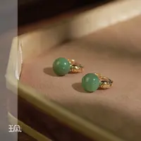 栀沐|和田玉*耳环*S925银镀金XYA24061402多样性发其一