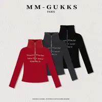 明明GUKKS/2025秋冬高级感摇粒绒设计感加绒保暖半开领卫衣内搭