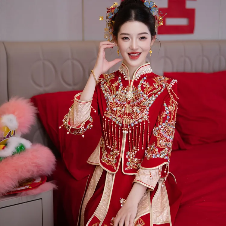 秀禾服婚服2025新款新娘结婚中式婚礼小个子高级感大码嫁衣秀和服