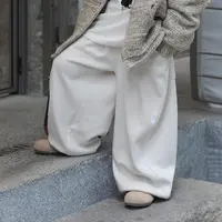 【现货】Jimmy妈童装 暖糯糯冬季儿童宽松时尚百搭加绒奶白色休闲裤