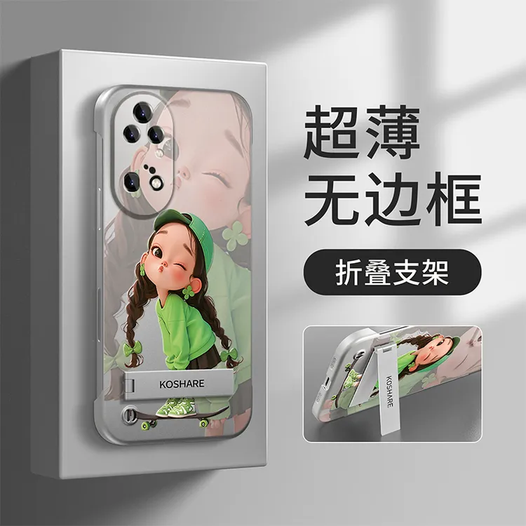 适用华为P50PRO手机壳金属无边框滑板少女全包防摔保护套ins