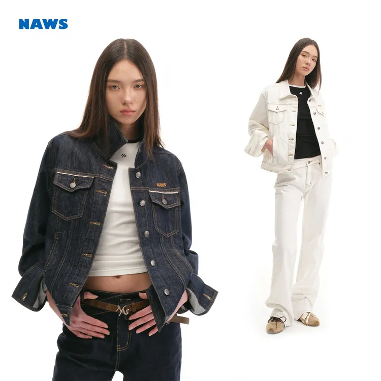 NAWS 【欧阳娜娜同款】赤耳原牛外套 正肩简约宽松复古丹宁上衣