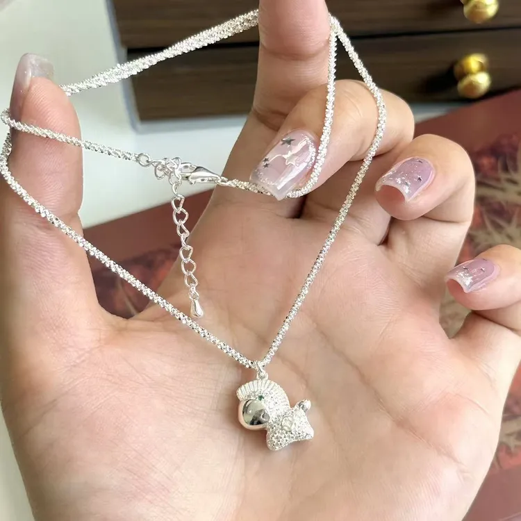 链子925银 【铜钱小马驹】小众轻奢纯银项链甜美简约气质日韩系时尚