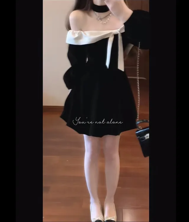 【B Y】法式赫本风气质高级感女装茶歇裙2025年早春时尚独特连衣裙