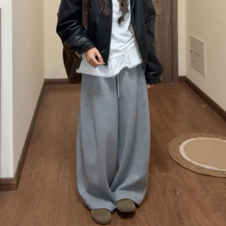 【小个子卫裤】出货快！裤长92冬季加绒休闲抽绳卫裤女保暖显瘦