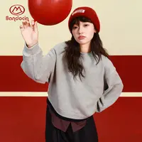 【暖+180g糯米绒】半度闲童装大红色冬季拜年服中大童假两件卫衣