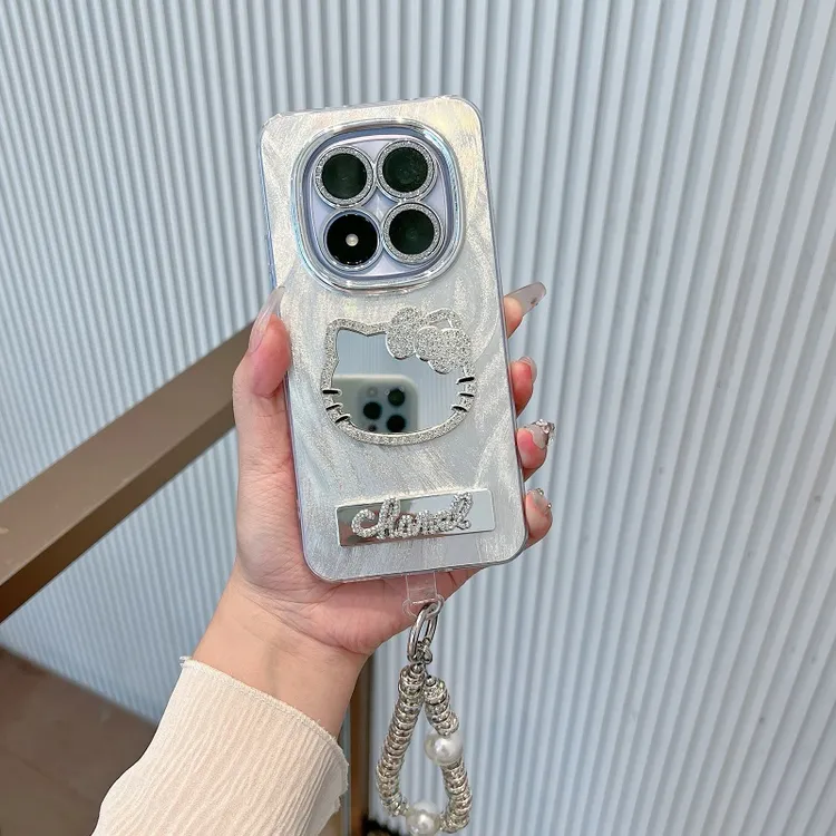 适用红米note15手机壳新款note15pro猫咪镜子note15pro+带支架女