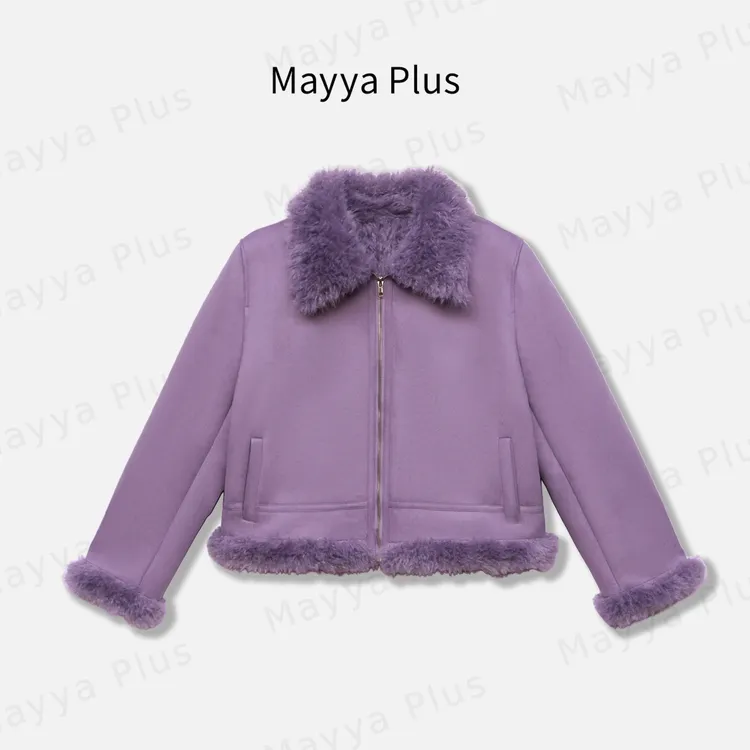 【芋见你】Mayya Plus麦芽定制秋冬韩系皮毛一体百搭外套女32547285