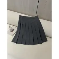 明线设计中长款百褶半身裙8077
