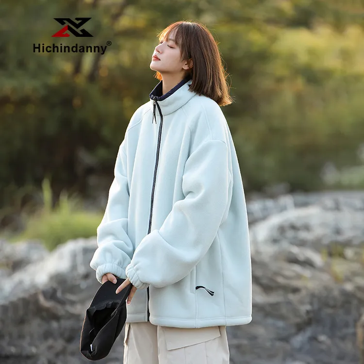 HICHIN户外抓绒衣女秋冬季新款宽松百搭小个子加厚保暖摇粒绒外套