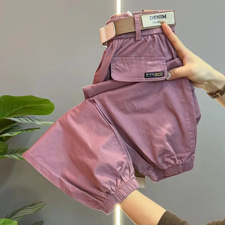 夏季新款休闲裤宽松显瘦工装裤束脚哈伦裤高腰百搭运动裤女裤