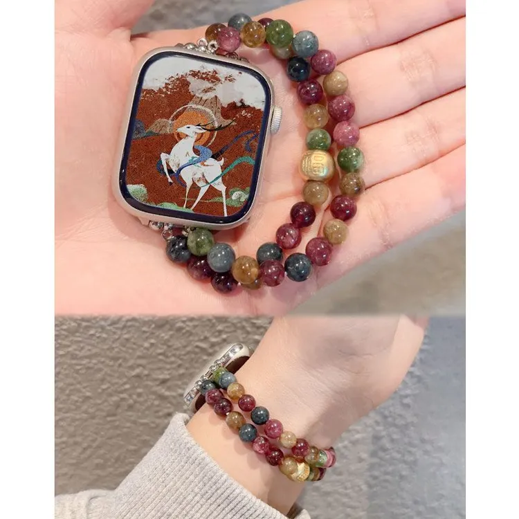 碧玺玉髓福珠表带 适用苹果手表S10applewatchS9表带SE 通用Ultra