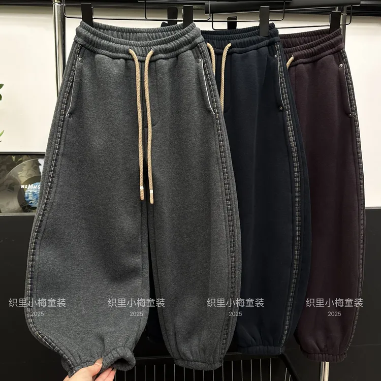 【保暖百搭】男女童加绒加厚裤子冬装儿童2025新款中大童运动休闲裤