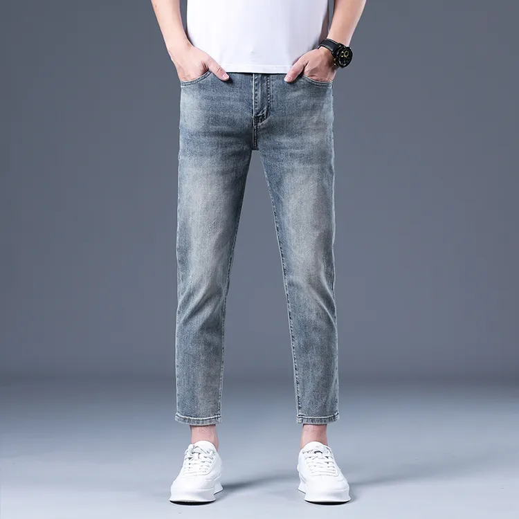 GS男士潮牌新款帅气个性春夏季时尚复古牛仔九分裤韩版潮流小脚风