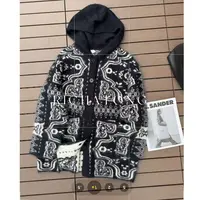 atong/阿彤-【】-2025cashmere wool抽象概念派几何图连帽开衫外套