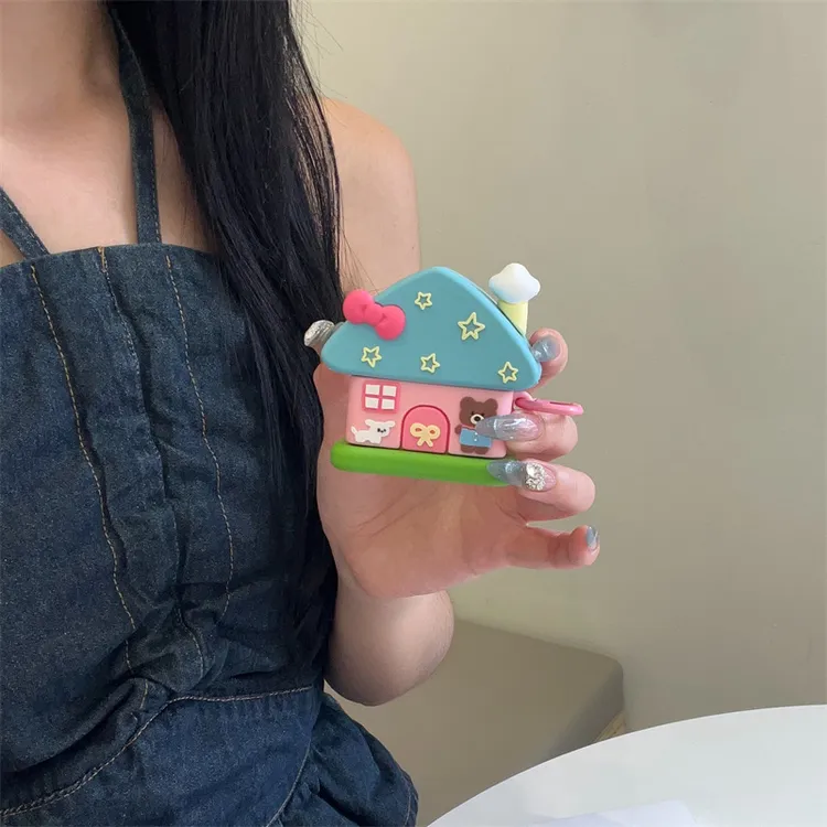 小熊房子适用airpods pro3代4代降噪版5代苹果可爱耳机壳保护套