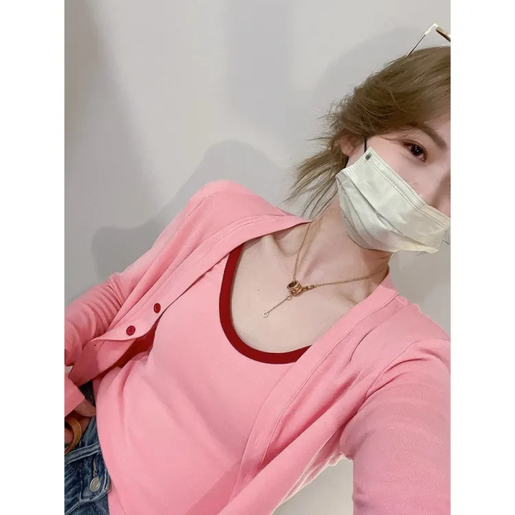 涤纶/涤纶100%春季新款女装韩版吊带背心开衫套装宽松小个子时尚