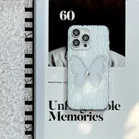 【施华钻壳-CD白光莹蝶】适用于苹果12 13 14 15 16promax手机壳