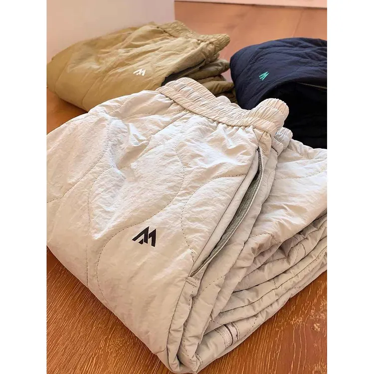 小个子夹棉裤保暖休闲长裤女秋冬新款高腰抽绳高级感宽松直筒裤子