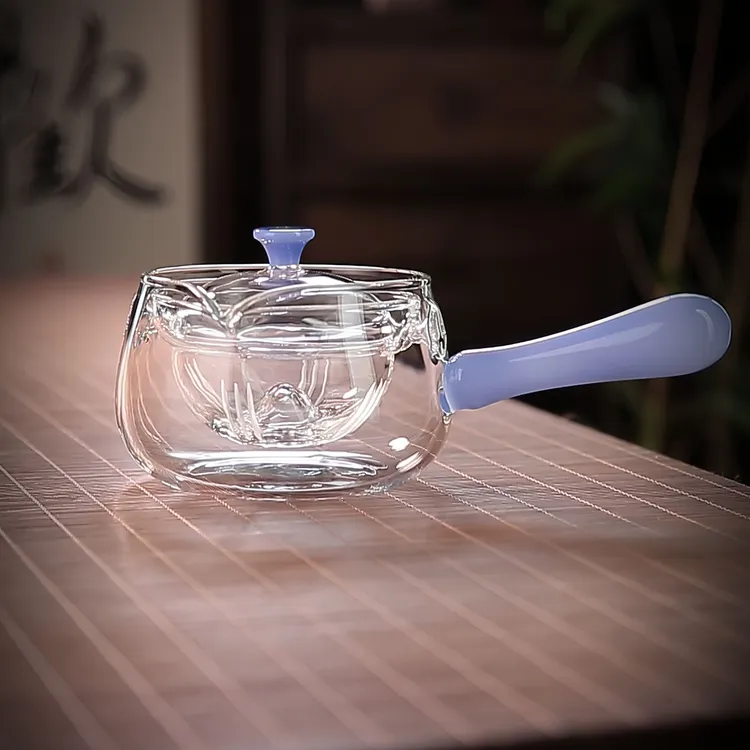 创意360度旋转逍遥壶耐高温侧把玻璃茶壶家用小青柑专用冲泡茶器