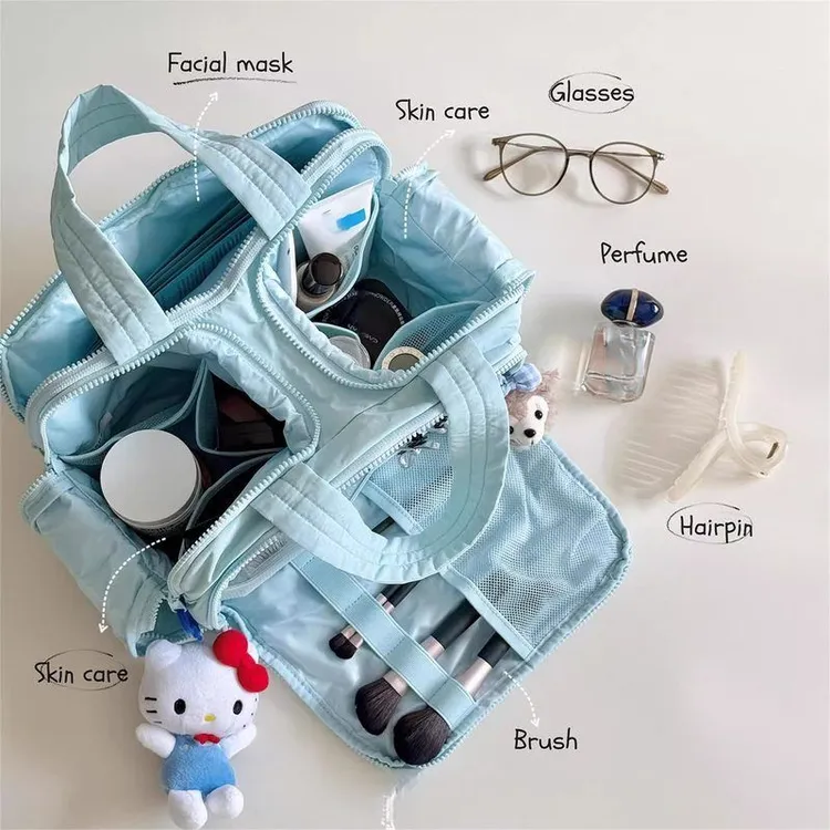 化妆包大容量2025新款便携多层分区收纳包外出旅行洗漱包单肩包