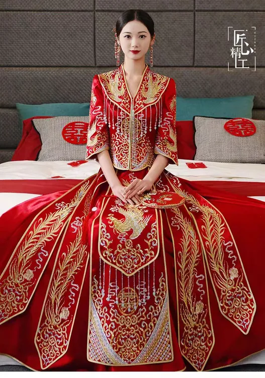 秀禾服2025年新款中式婚礼秀禾新娘服中国风新娘礼服婚服情侣套装