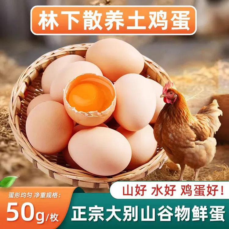 鸡蛋10枚农家散养土鸡蛋包邮到家货损包赔谷物喂养营养批发