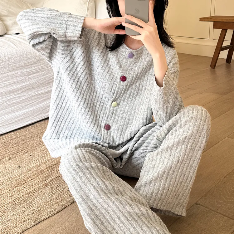 可外穿德绒保暖睡衣女款爆款2025新款春秋季长袖高颜值家居服套装