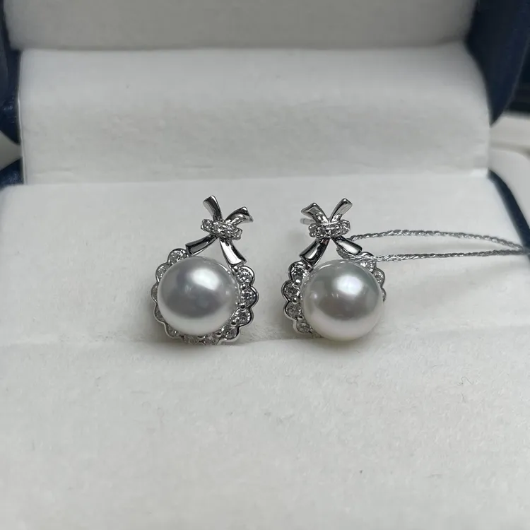 澳白银耳钉8-9mm钱袋款日常佩戴时尚休闲高级感