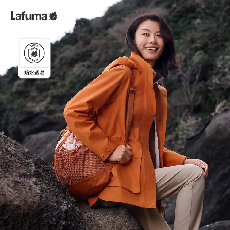 LAFUMA乐飞叶户外25防风防水冲锋衣II级女可拆卸帽夹克LFJA5CS61