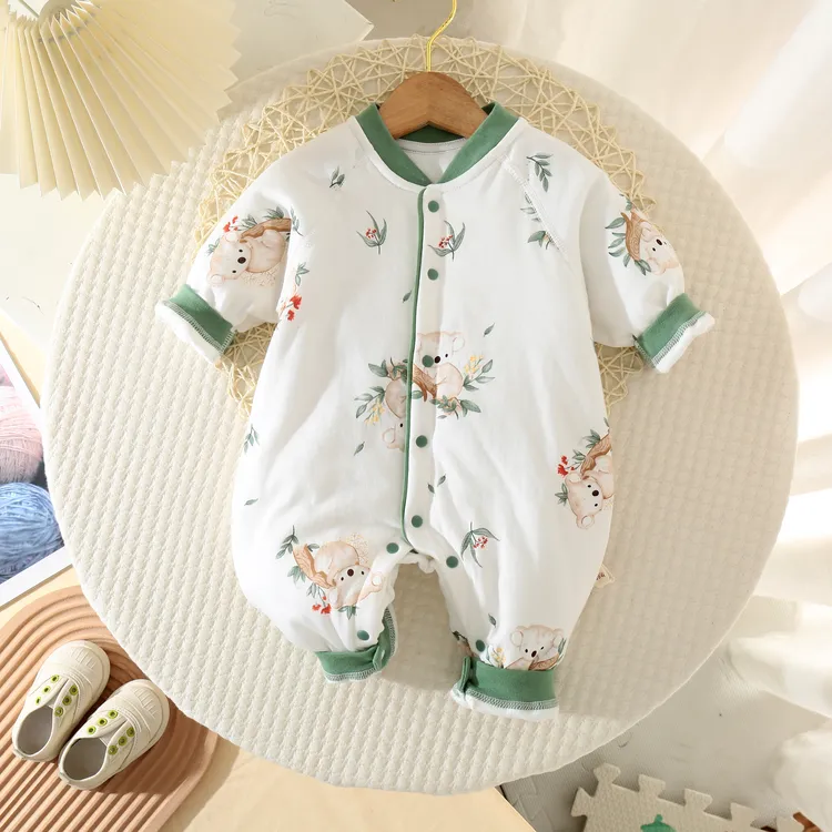 【专柜】2025春季新款40克夹棉连体衣薄棉保暖衣宝宝无骨哈衣