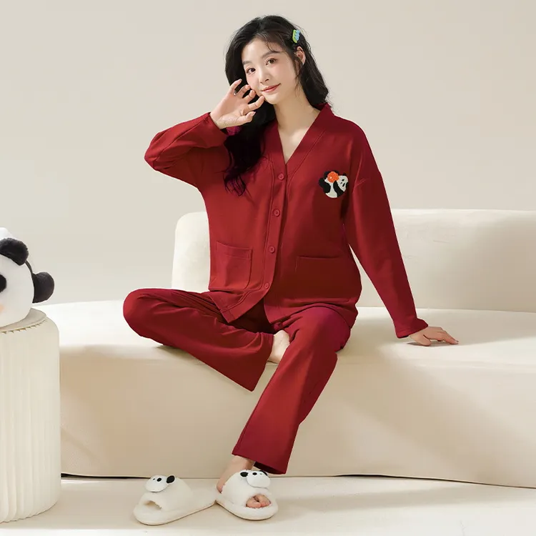 高级感德绒睡衣秋冬季女士开衫保暖可外穿简约休闲新款家居服套装