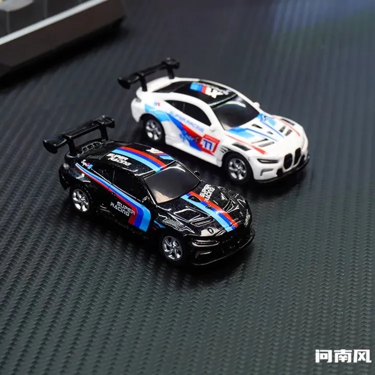 新款问南风1:64双模2.4G迷你遥控车合金玩具车仿真宝马赛车