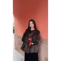 「奕念」《流年》真兔毛双面穿皮草~新中式香云老料织锦高定外套