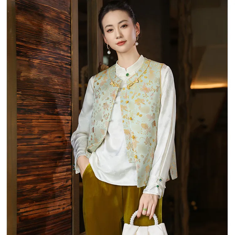 【锦锂】新中式马甲百搭老钱风女装中国风日常上衣新中式国风女装