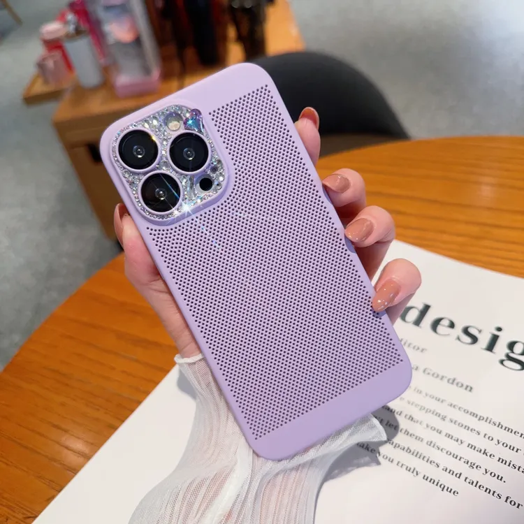 适用苹果16promax手机壳带钻iphone15镜头膜13散热12防摔14潮女壳