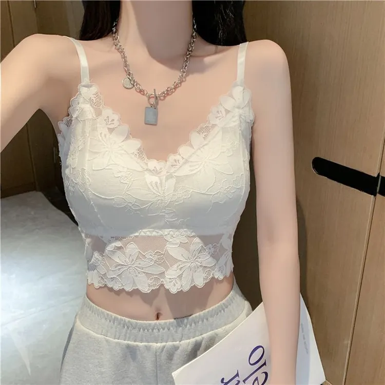 性感蕾丝小吊带背心女外穿美背一体内衣2025新款法式别致热辣