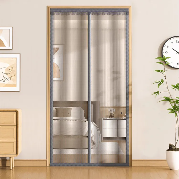 新款磁条金刚纱防蚊门帘夏季家用卧室磁性免打孔纱门自粘磁吸纱窗