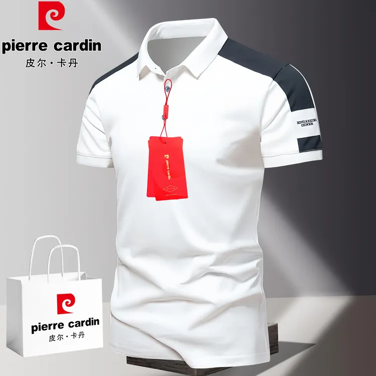 皮尔卡丹短袖polo衫男夏季薄款翻领上衣刺绣百搭商务休闲半袖t恤