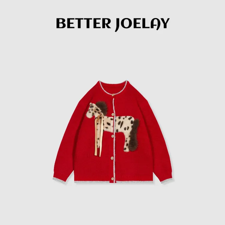 BETTERJOELAY -【长岛独白】羊毛时尚百搭圆领开衫毛衣休闲TT198