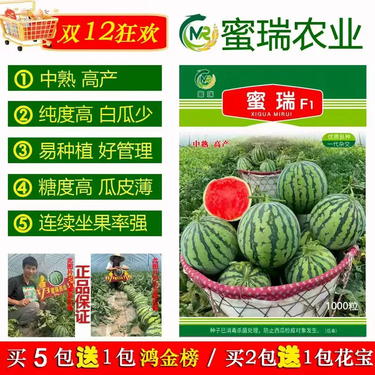 蜜瑞西瓜种子，蜜瑞F1西瓜种子，中熟高产蜜瑞西瓜种子1000粒