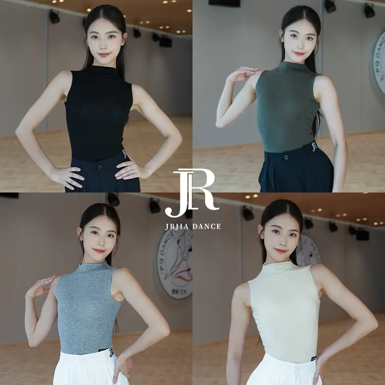 JIA.DANCE新款拉丁舞无袖上衣背心女国标舞服夏无胸垫操服R185