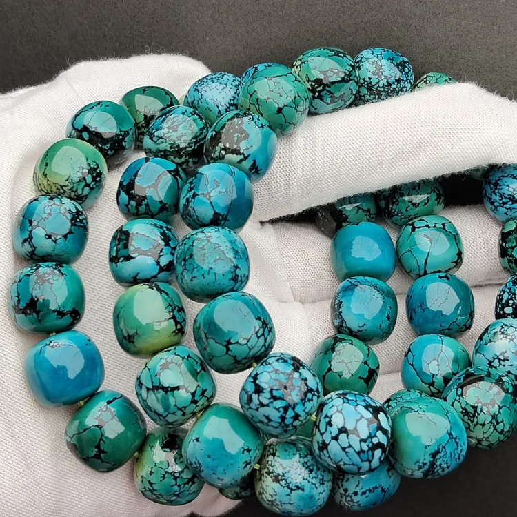 湖北十堰矿区高瓷铁线网花圆珠文玩手串配饰专拍以直播讲解为准