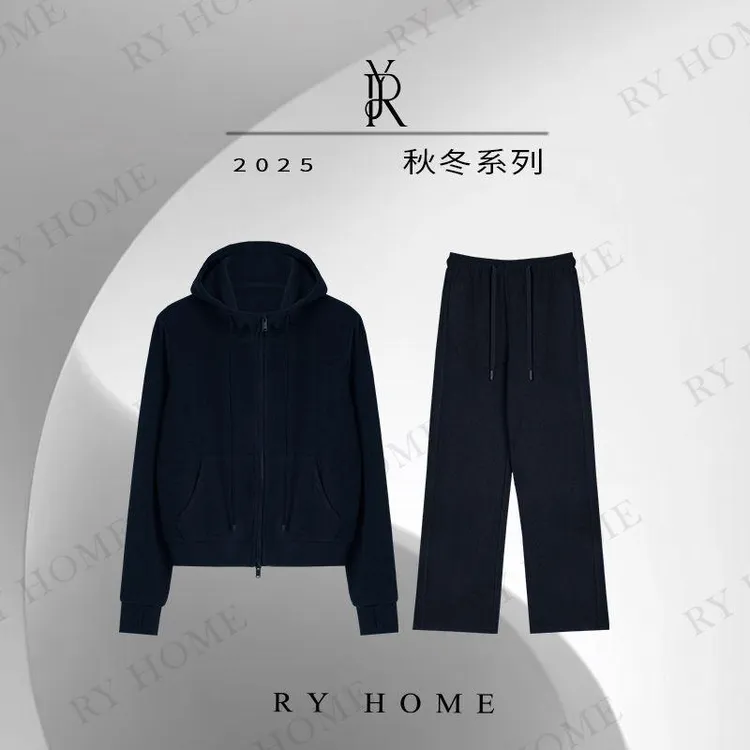 【容雨RYHOME】羊绒天丝混纺慕斯绒休闲套装253ST1377