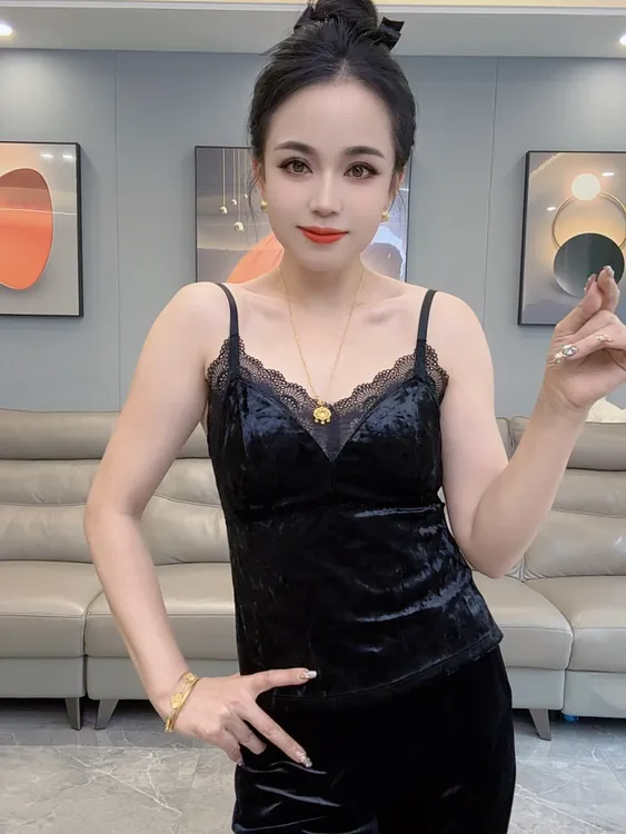 通勤常规修身型吊带背心暗黑风背心吊带性感风纯欲风中性风美背