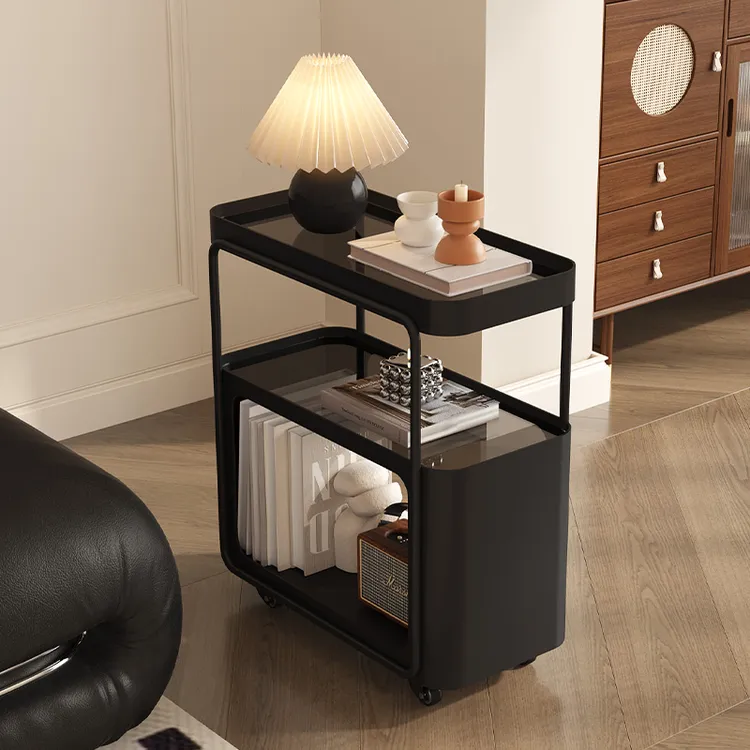 法式中古风创意可移动小推车边几沙发边桌小茶几轻奢高级感小边柜