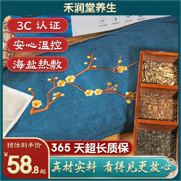 2025年热敷包草本盐按摩艾草理疗腰肩颈电热暖腰海盐热敷袋